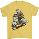 Scooter Skull Motorcycle Biker MOD Mens T-Shirt 100% Cotton Yellow