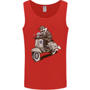 Scooter Skull Motorcycle Biker MOD Mens Vest Tank Top Red