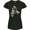 Scooter Skull Motorcycle Biker MOD Womens Petite Cut T-Shirt Black