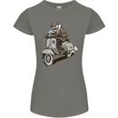 Scooter Skull Motorcycle Biker MOD Womens Petite Cut T-Shirt Charcoal