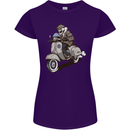 Scooter Skull Motorcycle Biker MOD Womens Petite Cut T-Shirt Purple