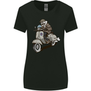 Scooter Skull Motorcycle Biker MOD Womens Wider Cut T-Shirt Black