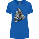 Scooter Skull Motorcycle Biker MOD Womens Wider Cut T-Shirt Royal Blue