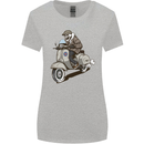 Scooter Skull Motorcycle Biker MOD Womens Wider Cut T-Shirt Sports Grey