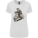 Scooter Skull Motorcycle Biker MOD Womens Wider Cut T-Shirt White