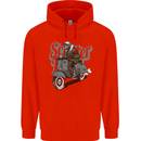Scooter Skull Motorcycle MOD Biker Childrens Kids Hoodie Bright Red