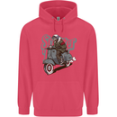 Scooter Skull Motorcycle MOD Biker Childrens Kids Hoodie Heliconia