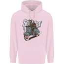 Scooter Skull Motorcycle MOD Biker Childrens Kids Hoodie Light Pink