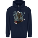 Scooter Skull Motorcycle MOD Biker Childrens Kids Hoodie Navy Blue