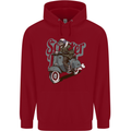 Scooter Skull Motorcycle MOD Biker Childrens Kids Hoodie Red