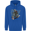 Scooter Skull Motorcycle MOD Biker Childrens Kids Hoodie Royal Blue