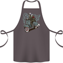 Scooter Skull Motorcycle MOD Biker Cotton Apron 100% Organic Dark Grey