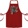 Scooter Skull Motorcycle MOD Biker Cotton Apron 100% Organic Maroon