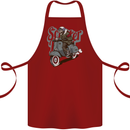 Scooter Skull Motorcycle MOD Biker Cotton Apron 100% Organic Maroon