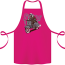 Scooter Skull Motorcycle MOD Biker Cotton Apron 100% Organic Pink