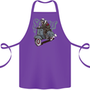 Scooter Skull Motorcycle MOD Biker Cotton Apron 100% Organic Purple