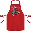 Scooter Skull Motorcycle MOD Biker Cotton Apron 100% Organic Red