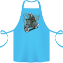 Scooter Skull Motorcycle MOD Biker Cotton Apron 100% Organic Turquoise
