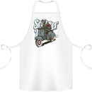 Scooter Skull Motorcycle MOD Biker Cotton Apron 100% Organic White