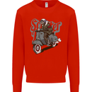 Scooter Skull Motorcycle MOD Biker Kids Sweatshirt Jumper Bright Red