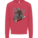 Scooter Skull Motorcycle MOD Biker Kids Sweatshirt Jumper Heliconia