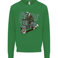 Scooter Skull Motorcycle MOD Biker Kids Sweatshirt Jumper Irish Green