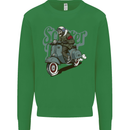 Scooter Skull Motorcycle MOD Biker Kids Sweatshirt Jumper Irish Green