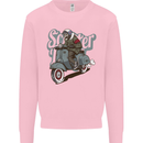 Scooter Skull Motorcycle MOD Biker Kids Sweatshirt Jumper Light Pink