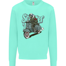 Scooter Skull Motorcycle MOD Biker Kids Sweatshirt Jumper Peppermint