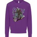 Scooter Skull Motorcycle MOD Biker Kids Sweatshirt Jumper Purple