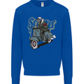 Scooter Skull Motorcycle MOD Biker Kids Sweatshirt Jumper Royal Blue