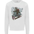 Scooter Skull Motorcycle MOD Biker Kids Sweatshirt Jumper White