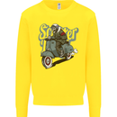 Scooter Skull Motorcycle MOD Biker Kids Sweatshirt Jumper Yellow