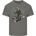 Scooter Skull Motorcycle MOD Biker Kids T-Shirt Childrens Charcoal