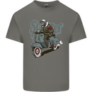 Scooter Skull Motorcycle MOD Biker Kids T-Shirt Childrens Charcoal