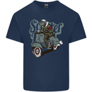 Scooter Skull Motorcycle MOD Biker Kids T-Shirt Childrens Navy Blue