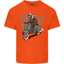 Scooter Skull Motorcycle MOD Biker Kids T-Shirt Childrens Orange