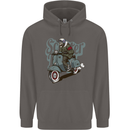 Scooter Skull Motorcycle MOD Biker Mens 80% Cotton Hoodie Charcoal