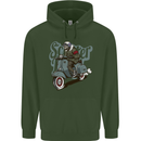 Scooter Skull Motorcycle MOD Biker Mens 80% Cotton Hoodie Forest Green