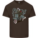 Scooter Skull Motorcycle MOD Biker Mens Cotton T-Shirt Tee Top Dark Chocolate