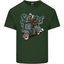 Scooter Skull Motorcycle MOD Biker Mens Cotton T-Shirt Tee Top Forest Green