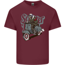 Scooter Skull Motorcycle MOD Biker Mens Cotton T-Shirt Tee Top Maroon