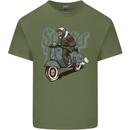 Scooter Skull Motorcycle MOD Biker Mens Cotton T-Shirt Tee Top Military Green