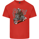 Scooter Skull Motorcycle MOD Biker Mens Cotton T-Shirt Tee Top Red