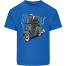 Scooter Skull Motorcycle MOD Biker Mens Cotton T-Shirt Tee Top Royal Blue
