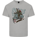 Scooter Skull Motorcycle MOD Biker Mens Cotton T-Shirt Tee Top Sports Grey