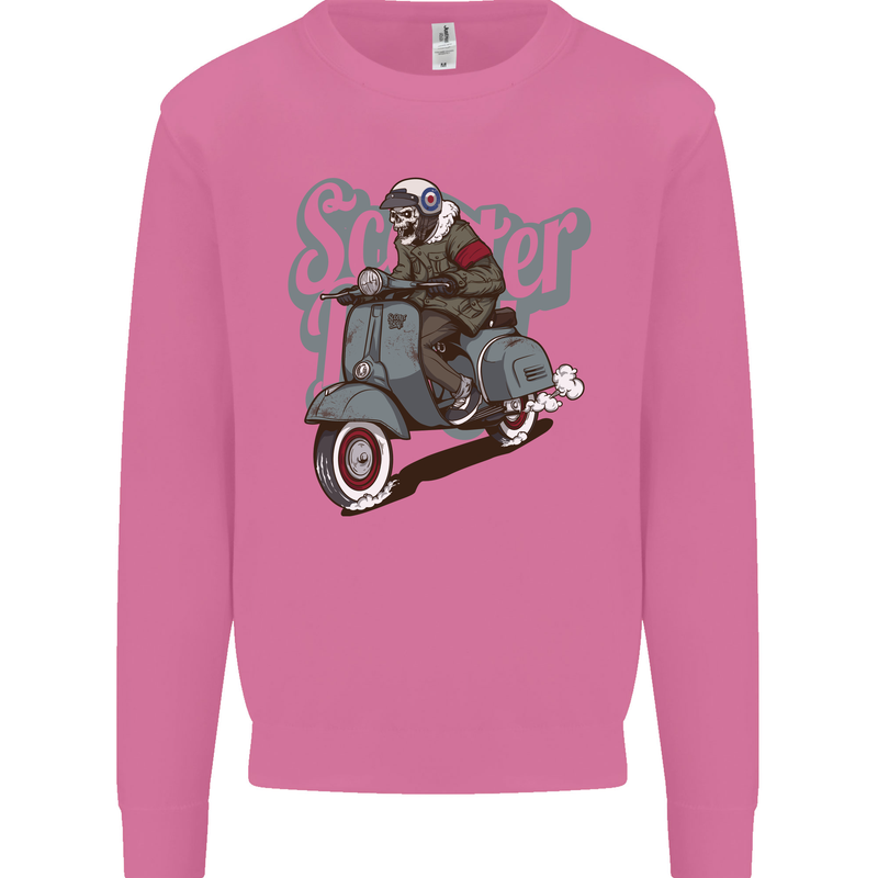 Scooter Skull Motorcycle MOD Biker Mens Sweatshirt Jumper Azalea