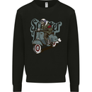 Scooter Skull Motorcycle MOD Biker Mens Sweatshirt Jumper Black