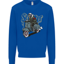 Scooter Skull Motorcycle MOD Biker Mens Sweatshirt Jumper Royal Blue