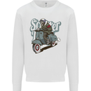 Scooter Skull Motorcycle MOD Biker Mens Sweatshirt Jumper White
